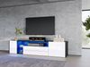 TV-Standschrank, Hochglanz-LED-Lowboard-TV-Schrank, TV-Ständer mit 2 Schubladen und 2 Schränken, geeignet für 75-Zoll-Fernseher, schwarz-weißer Spleiß-TV-Schrank, 180 x 40 x 45 cm Bild 3