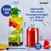 KONZEPT Wasserkaraffe Karaffe Glaskaraffe Transparente 1 Liter, (1-tlg), ideal für Wasser, Saft, Wein, Limonade, Coctails und Milch Bild 4