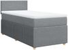 vidaXL Boxspringbett mit Matratze Hellgrau 90x200 cm Stoff 3289632 Bild 3