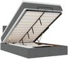 vidaXL Ottomane Bett mit Matratze & LEDs Dunkelgrau 120x190 cm Stoff 3312292 Bild 2