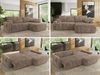 Ecksofa, L-förmiges, lose Kissen, DL-Schlaffunktion, (H 100 x T 187 x B 273 cm) - CUBO L - Cord Braun - rechte Seite Bild 2