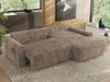 Ecksofa, L-förmiges, lose Kissen, DL-Schlaffunktion, (H 100 x T 187 x B 273 cm) - CUBO L - Cord Braun - rechte Seite Bild 4