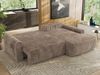 Ecksofa, L-förmiges, lose Kissen, DL-Schlaffunktion, (H 100 x T 187 x B 273 cm) - CUBO L - Cord Braun - rechte Seite Bild 3
