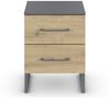 Nachtkommode >Butte< in Eiche Artisan / grau metallic - 40x53x42 (BxHxT) Bild 4
