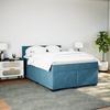 vidaXL Boxspringbett mit Matratze Dunkelblau 140x200 cm Samt 3286328 Bild 3