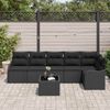 vidaXL Garten-Sofa-Set mit Kissen mit Speicher 7 pcs Beige Poly Rattan 3354402 Bild 3