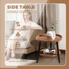 Beistelltisch Rund Holz Sofatisch Kleiner Couchtisch mit Ablage H48x Ø50 cm Bild 5