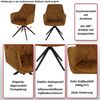 6er-Set Esszimmerstuhl HWC-L80, Küchenstuhl Armlehne drehbar Auto-Return Samt 440g/m² ~ Wildleder-Optik senfgelb Bild 2