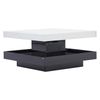 Couchtisch mit Hochglanzplatte & drehbarer Ablage, 70 x 70 x 36 cm, weiß/schwarz Bild 5