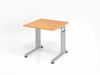 Schreibtisch C-Fuß 80x80 cm Buche/Silber Bild 2