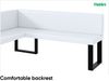 MEBLINI Eckbank für Esszimmer - Küchenbank - Essecke - Sitzecke Küche - ERIC - U-Beine 128x168x87cm Links - Weiß Kunstleder Bild 5