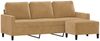 vidaXL 3-Sitzer-Sofa mit Hocker Braun 180 cm Samt 3201062 Bild 3
