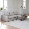 REDOM Ecksofa L-förmiges Cordsofa, mit Chaiselongue, 3 Kissen & Nackenkissen, modulare Bauweise, verstellbare Liegeposition, hochelastischer Schaumstoff 1 Teile, mit Relaxfunktion Bild 3