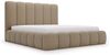 GRAINGOLD Imperial Doppelbett 120x200, mit hohem Kopfteil, Bettkasten, Bouclé-Stoff, Braun Bild 2