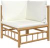 vidaXL 8-tlg. Garten-Lounge-Set mit Cremeweißen Kissen Bambus 3155206 Bild 4