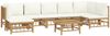 vidaXL 8-tlg. Garten-Lounge-Set mit Cremeweißen Kissen Bambus 3155206 Bild 3