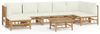 vidaXL 8-tlg. Garten-Lounge-Set mit Cremeweißen Kissen Bambus 3155206 Bild 2