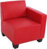 Modular 4-Sitzer Sofa Couch Lyon, Kunstleder ~ rot Bild 3