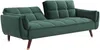 Vente-unique - GULCAN Sofa SamtStoff Grün - B 90 cm x H 82 cm x L 211 cm Bild 4