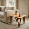 FINEBUY Couchtisch FB77686 Wohnzimmertisch 60cm Massivholz Sofatisch Klein Loungetisch (Natürliche Maserung mit warmer Ausstrahlung), Massive Verarbeitung für langlebige Stabilität Bild 4