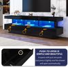 BlingBin Lowboard Hochglanz-Glas-TV-Ständer, Smart TV Stand 160*38*50,5 cm Schwarzer (1er set, 1 St, Hochglanz-TV-Ständer mit 3 Glasablagen, LED-Beleuchtung), App-Steuerung, Bluetooth-Konnektivität für 70-Zoll-Fernseher Bild 2