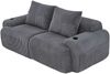 2-Sitzer-Sofa aus Cordstoff 200x99x80 cm mit Cupholder, dunkelgrau Bild 5