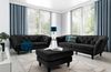 Polsterhocker Hocker Sitzhocker CHARLOTTE in Stoff Matt Velvet Schwarz Bild 3