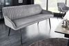 Elegante Sitzbank MILAN ca. 160cm Samt grau Armlehnen Metallbeine Bild 2