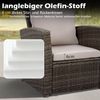 MeXo Loungeset Gartenmöbel Set aus handgefertigtem Polyrattan, (Balkonmöbel Set, 4-tlg, Outdoor-Sitzgruppe mit 2-Sitzer Sofa, 2 Sessel und Tisch mit Stauraum), wetterfeste Terrassenmöbel-Lounge für 4 Personen Bild 2