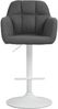 Barhocker TUBEL - Stoff Dunkelgrau 57x59x97 cm Weiß | Barstuhl Höhenverstellbar Mit Lehne Drehbar Tresenhocker Tresenstuhl Kneipenhocker Kneipenstuhl Bild 2