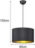 LED Hängelampe dimmbar mit Stoff Lampenschirm Schwarz & Gold, Ø 40cm Bild 4