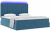 vidaXL LED-Speicherbett mit Matratze Dunkelblau 180 x 200 cm Samt 3372909 Bild 3