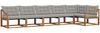 vidaXL Outdoor-Sofagarnitur mit Kissen 6 pcs Natürlich und Hellgrau 3369514 Bild 2
