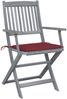 vidaXL Klappbare Gartenstühle 4 Stk. mit Sitzkissen Massivholz Akazie 3064518 Bild 2