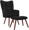 vidaXL Relaxsessel mit Hocker Schwarz Samt [328068] Bild 2