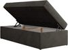 Boxspringbett 90x200 Polsterbett ZERO 90 Einzelbett ohne Kopfteil, inkl. Stauraum & Multipocket-Matratze, Hotelbett - Dunkelgrau Velvet - H4 - Topper T25 Bild 5