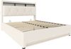 LVHOM Polsterbett 160x200cm mit LED&USB, Doppelbett mit versteckten Stauraum, Stauraumbett mit Lattenrost, Jugendbett mit Bettkasten, Samtstoff, Beige Bild 2