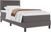 vidaXL Boxspringbett mit Matratze Grau 90 x 190 cm Kunstleder 3339030 Bild 3