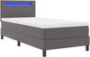 vidaXL Boxspringbett mit Matratze Grau 90 x 190 cm Kunstleder 3339030 Bild 5