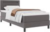 vidaXL Boxspringbett mit Matratze Grau 90 x 190 cm Kunstleder 3339030 Bild 2
