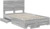 vidaXL Bettrahmen Graues Sonoma 135 x 190 cm Holzwerkstoff 3409663 Bild 5