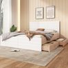 Doppelbett 160x200 cm mit Schubladen und Lattenrost, Eiche/Weiß Bild 2