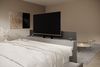Boxspringbett Arosa TV, Boxspringbett mit Schubladen, TV-Lift LED Beleuchtung, Doppelbett mit Matratze, Samt, 180 x 200 cm, Grau Bild 5
