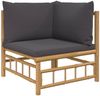 vidaXL 5-tlg. Garten-Lounge-Set mit Dunkelgrauen Kissen Bambus 3155209 Bild 4