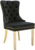 Esszimmerstuhl 2er-Set 50,5x45x95 cm, Samt in Schwarz, gepolstert mit goldfarbenen Edelstahlbeinen Bild 5