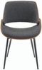 Signature 'MANNIX' Stuhl mit Walnuss-Finish und grauem Stoffsitz - H78 cm - Grau Bild 3