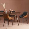 Signature 'MANNIX' Stuhl mit Walnuss-Finish und grauem Stoffsitz - H78 cm - Grau Bild 2