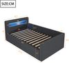 Polsterbett Kinderbett 90x200 cm mit LED-Licht, Nachtlicht, USB-Anschluss, hydraulischem Stauraum, ohne Matratze Bild 5