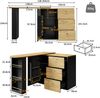 Bartisch aus MDF, drehbar & ausziehbar mit Stauraum, 138-204x39x104 cm, Schwarz Bild 5