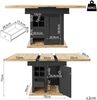 Esstisch 110-140x80x75 cm, ausziehbar beidseitig, MDF mit Metallgriffen und Stauraum Bild 5